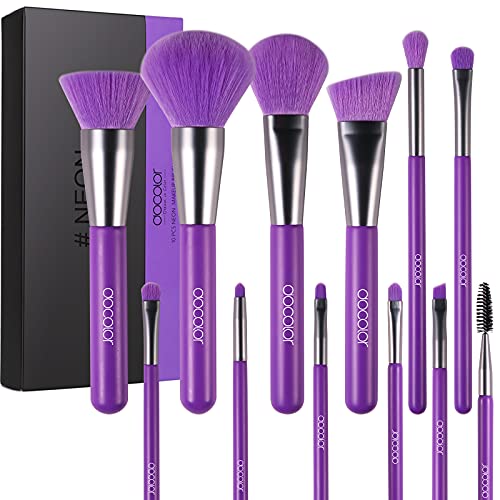 10Pcs Purple Makeup Brushes Set